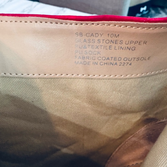 Betsey Johnson SB Cady Rhinestone Red Heeled Boots - Picture 7 of 14